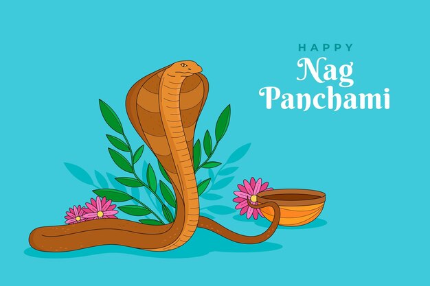 Hand drawn nag panchami illustration