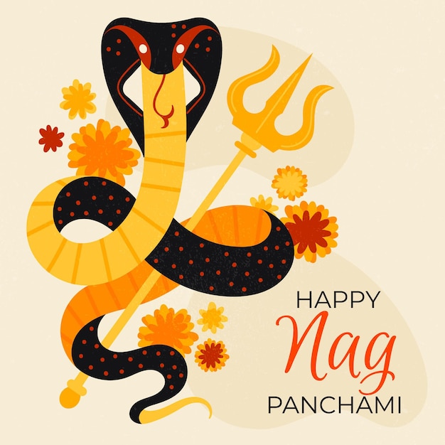 Hand drawn nag panchami illustration