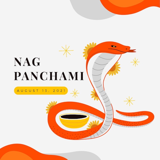 Free vector hand drawn nag panchami illustration