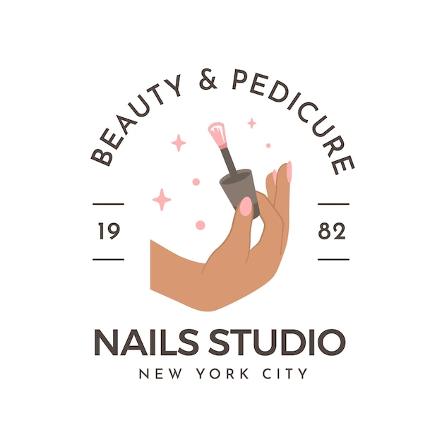 Free Vector hand drawn nail salon template