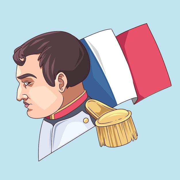 Free Vector hand drawn napoleon character illustration