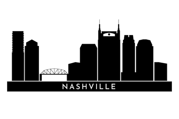 Free vector hand drawn nashville skyline silhouette