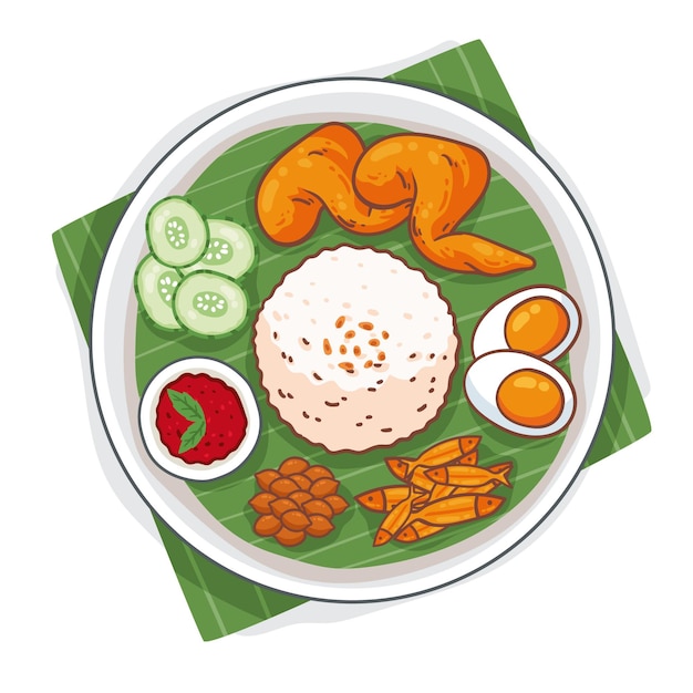 Hand drawn nasi lemak