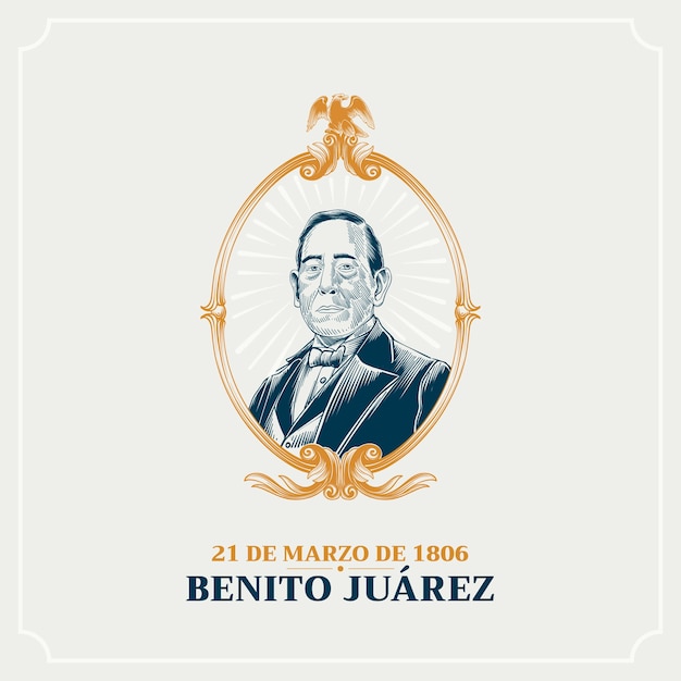 Free Vector hand drawn natalicio de benito juarez illustration