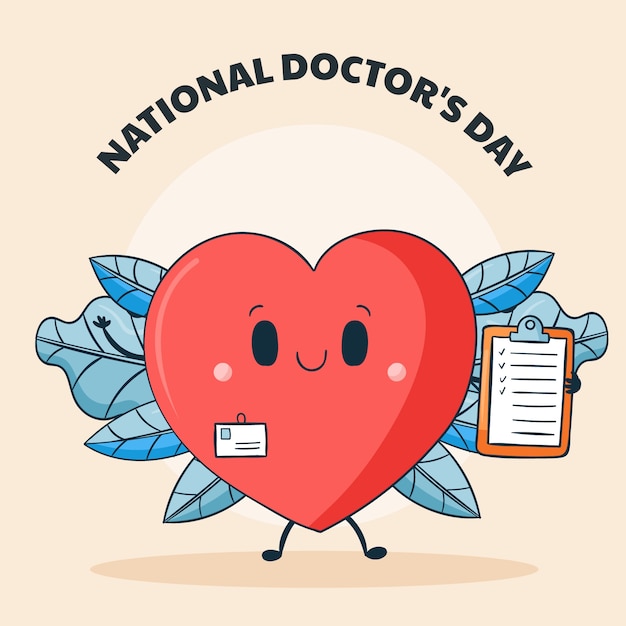 Hand drawn national doctor's day illustration