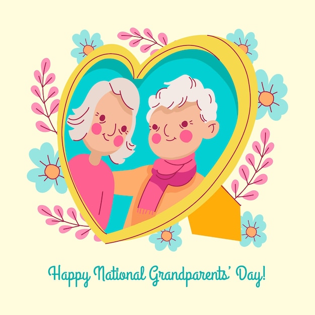 Hand drawn national grandparents' day photo frame