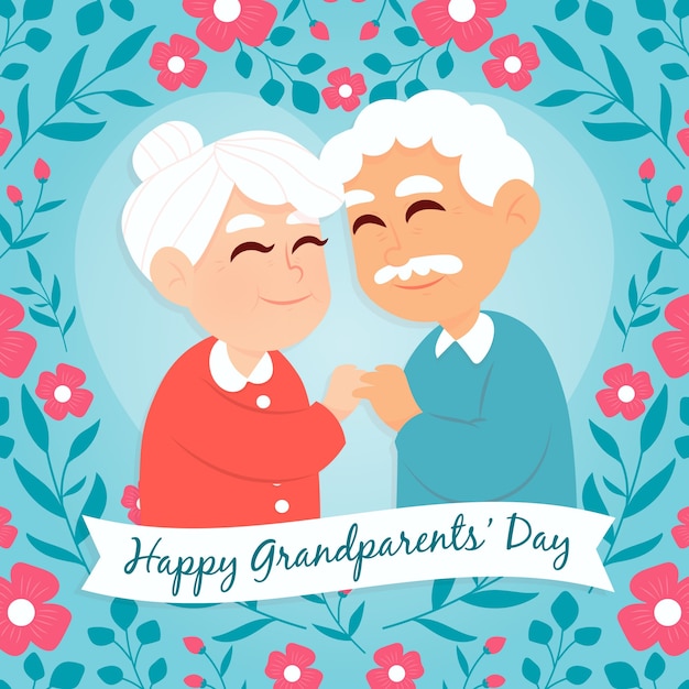 Free Vector hand drawn national grandparents day usa