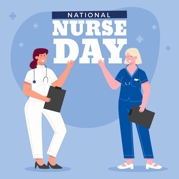 Hand drawn national nurses day illustration