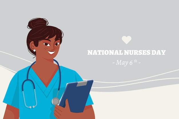 Hand drawn national nurses day illustration