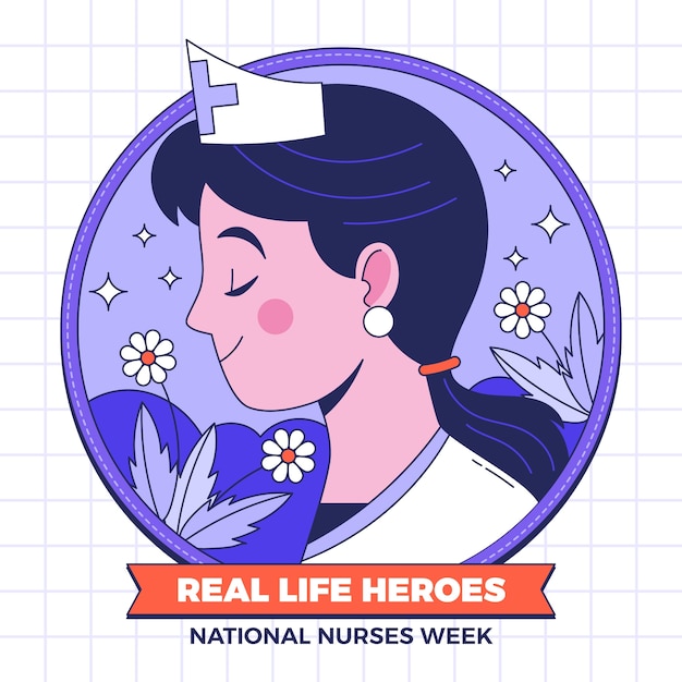 Free Vector hand drawn national nurses week illustration