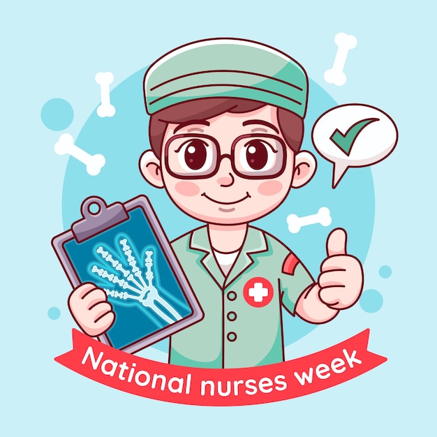 Free Vector hand drawn national nurses week illustration