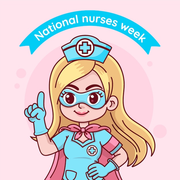 Free Vector hand drawn national nurses week illustration