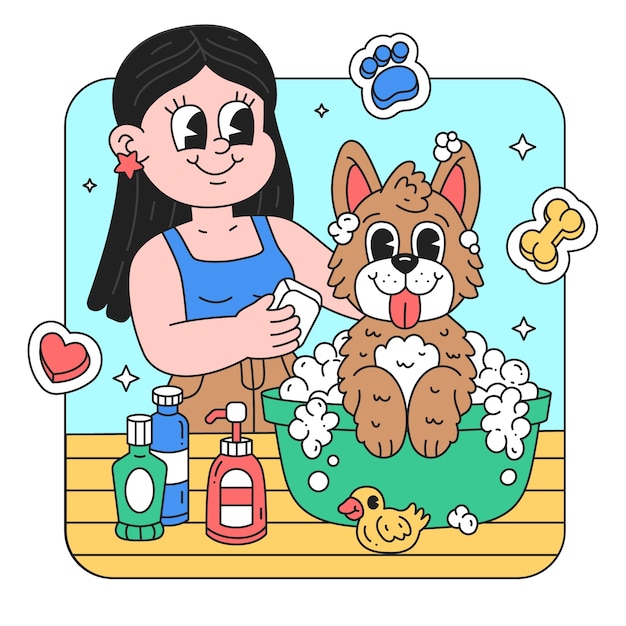 Free Vector hand drawn national pet day illustration