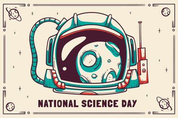 Hand drawn national science day background