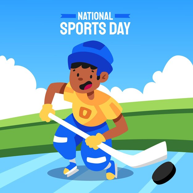 Hand drawn national sports day illustration