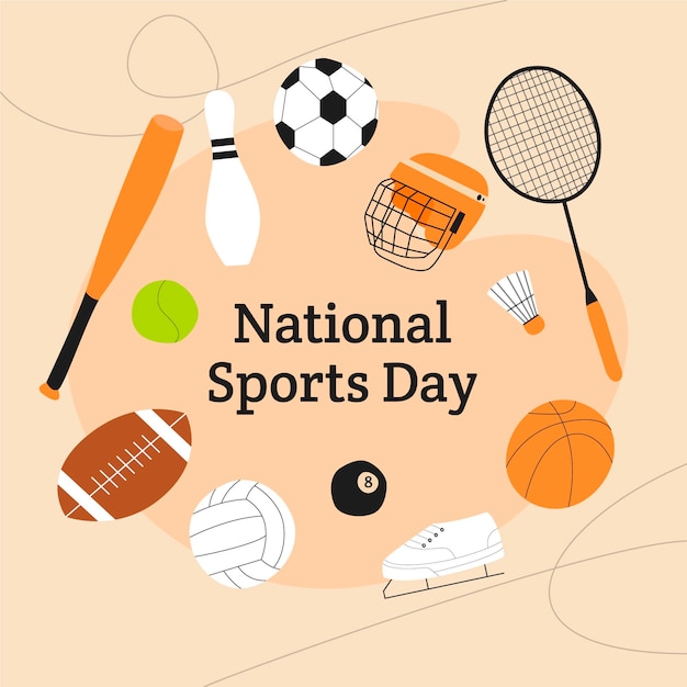 Free vector hand drawn national sports day illustration