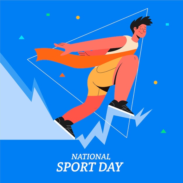 Hand drawn national sports day illustration