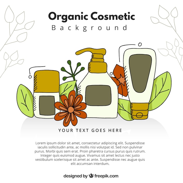 Free Vector hand drawn natural beauty accessories background 