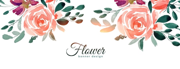 Free Vector hand drawn natural bloom flower banner in watercolor style