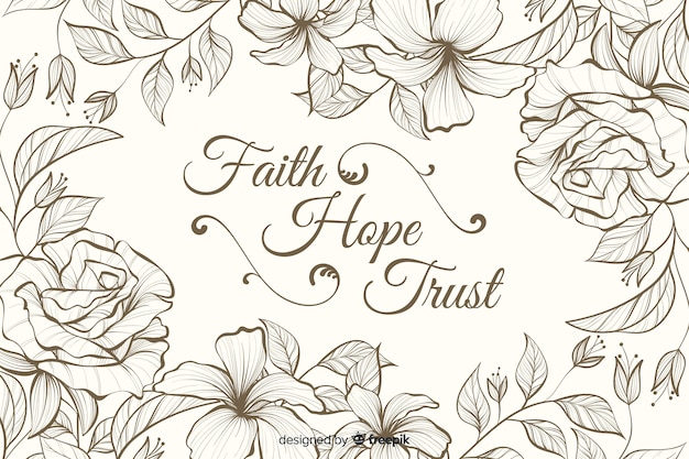 Hand drawn nature background with quote