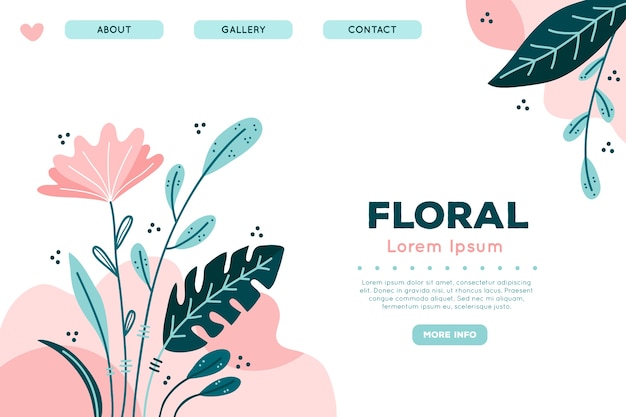 Hand drawn nature landing page template