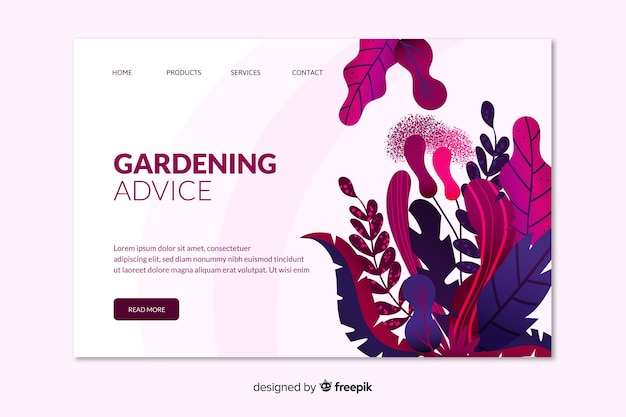 Free vector hand drawn nature landing page template