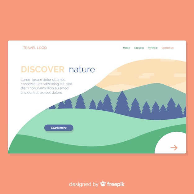 Hand drawn nature landing page