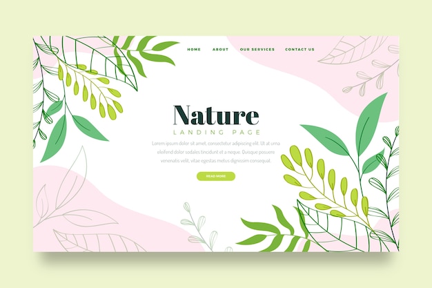 Hand drawn nature landing page