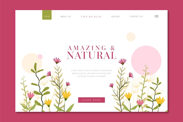 Free Vector hand drawn nature landing page