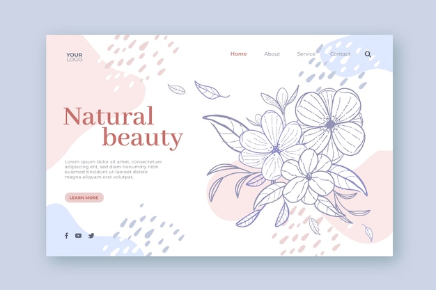 Hand drawn nature landing page