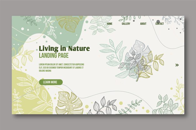 Hand drawn nature landing page