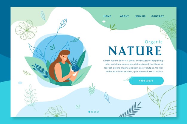 Hand-drawn nature landing page