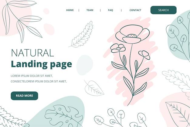 Free Vector hand-drawn nature landing page