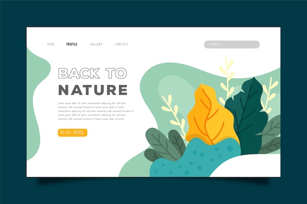 Free Vector hand drawn nature landing page