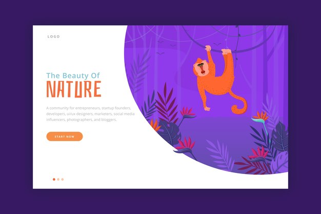 Hand-drawn nature landing page