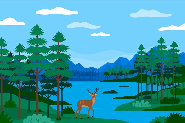 Free Vector hand drawn nature scenes illustration