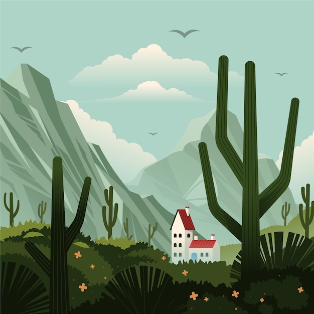 Free Vector hand drawn nature scenes illustration