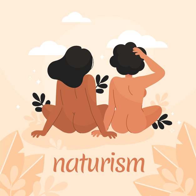 Free Vector hand drawn naturism concept illustration