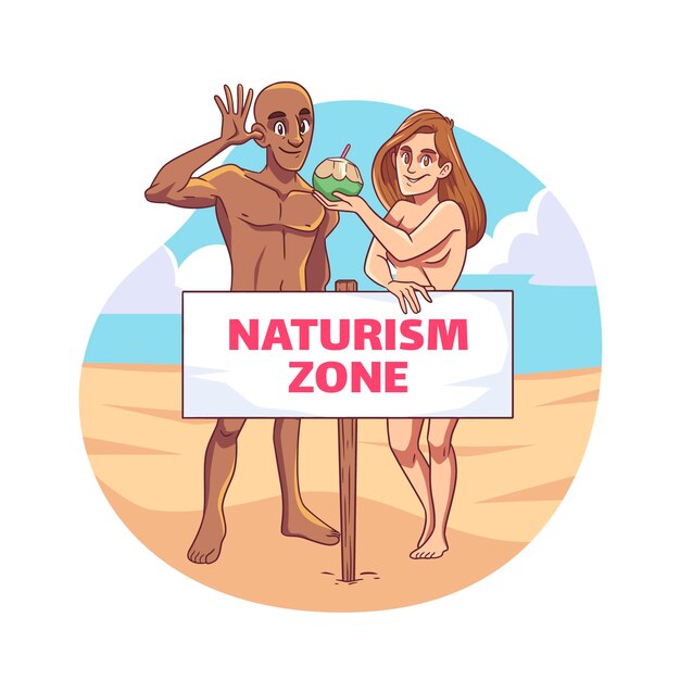 Hand drawn naturism concept illustration