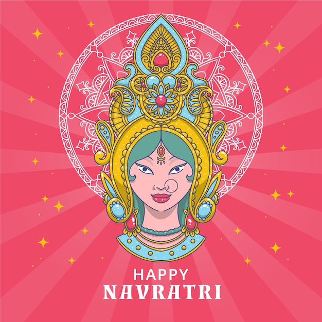 Free Vector hand drawn navratri background