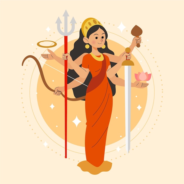 Hand drawn navratri concept