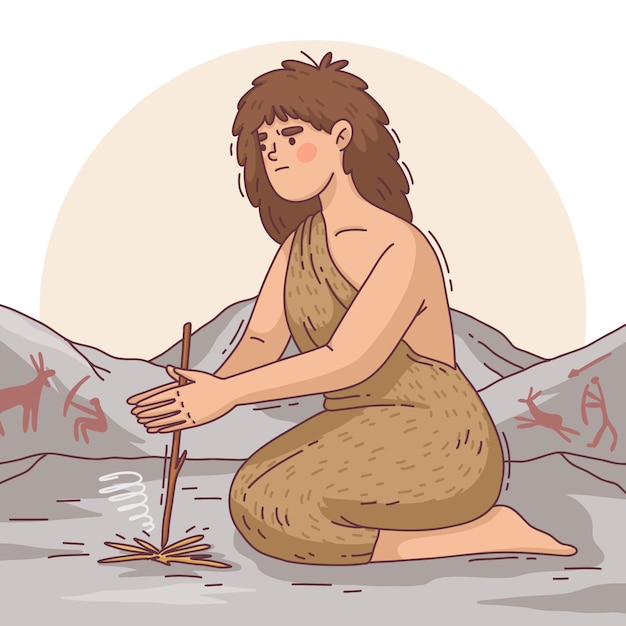 Hand drawn neolithic illustration