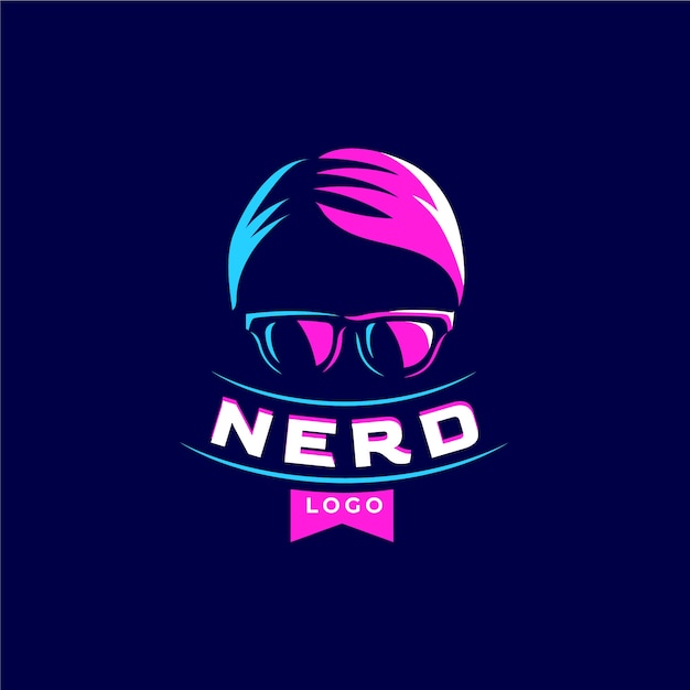 Hand drawn nerd logo template