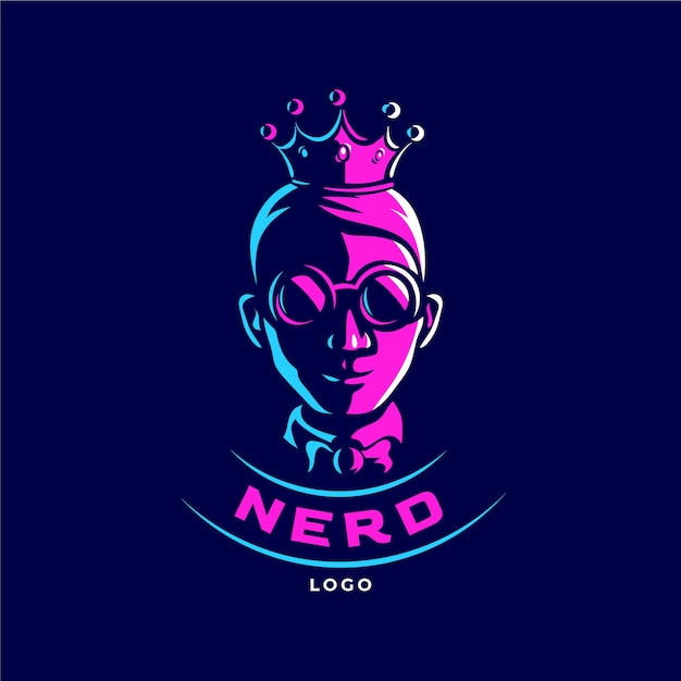 Free vector hand drawn nerd logo template