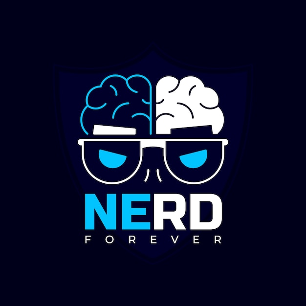 Hand drawn nerd logo template