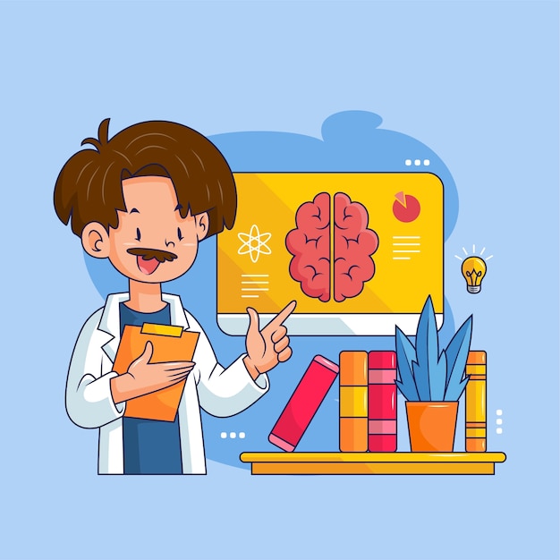 Hand drawn neuroeducation clipart illustration