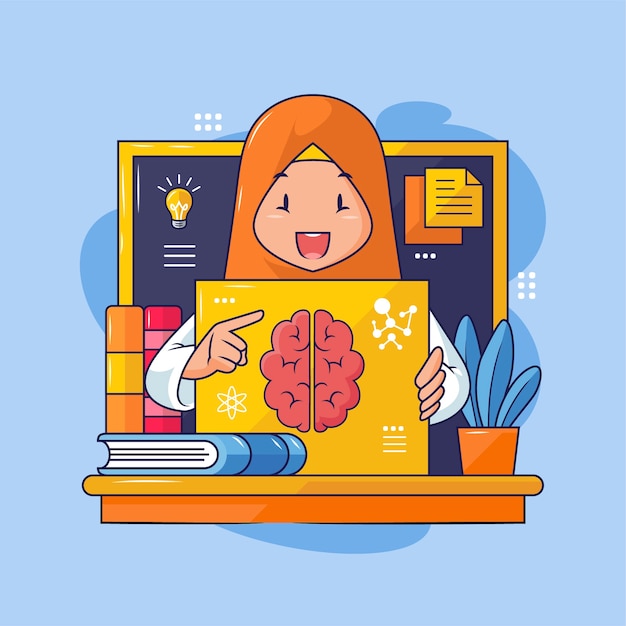 Free vector hand drawn neuroeducation clipart illustration