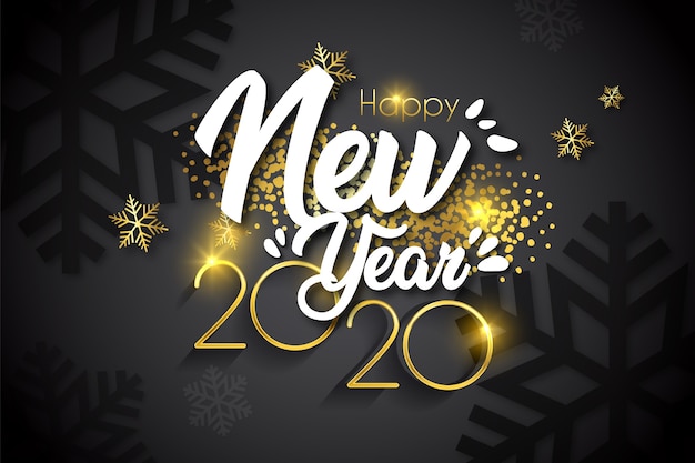 Free Vector hand drawn new year 2020 background