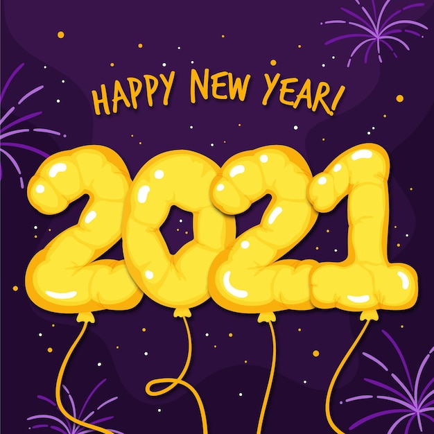 Free Vector hand drawn new year 2021