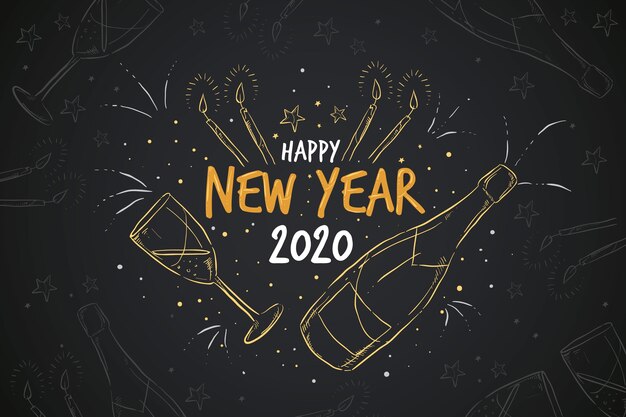 Hand-drawn new year background